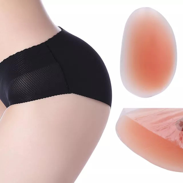 PAIR SILICONE BUTTOCKS PADS PADDED PANTS BUM HIP KNICKERS FAKE