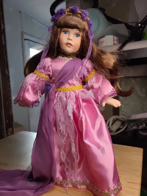 Paradise Galleries The Angel Porcelain Doll With Stand Pink 14"