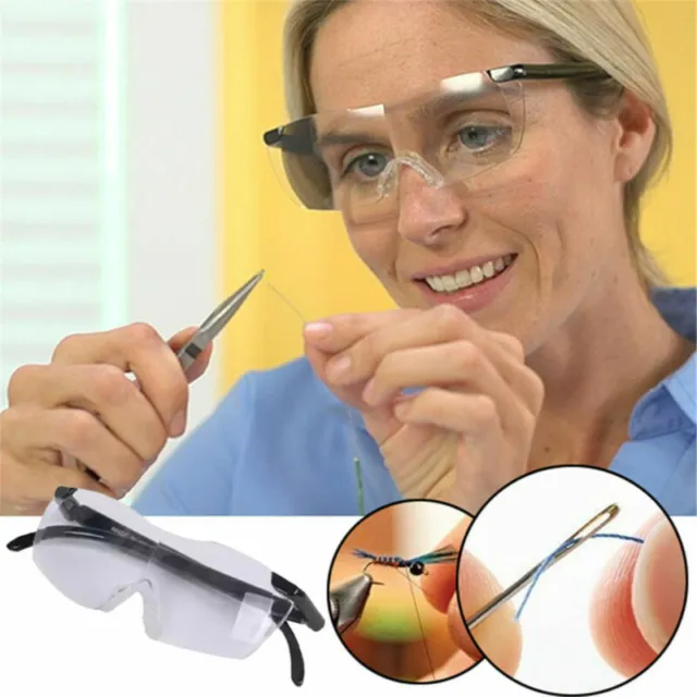 160% Vergrößerung Vergrößerungsbrille Lupenbrille Zauberbrille Kopflupe Brille