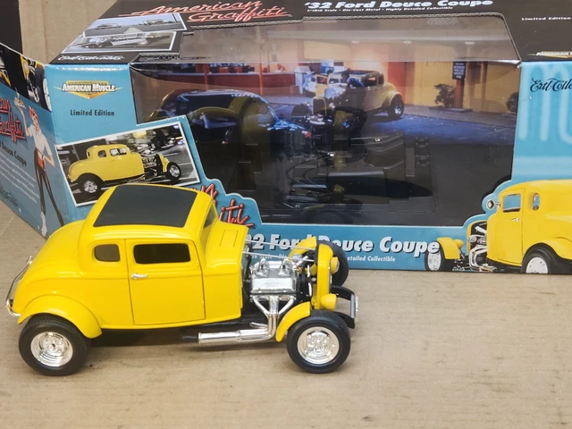 Miniature Ertl 1/18 – 1932 Ford Street Rod Deuce – Jaune, Diecast – Occasion