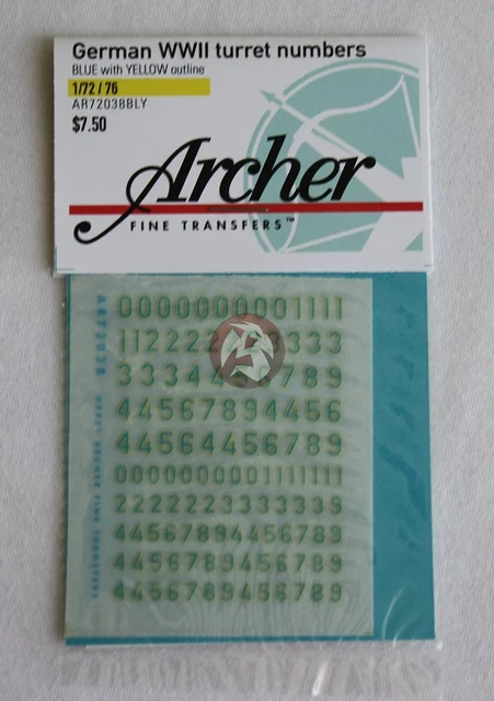 thumbnail image 2 of Archer 1/72 Scale German WWII Outlined Turret Numbers Decal (Red/White) AR72038R 2 of 6