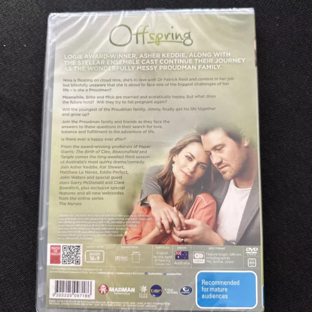 Offspring Complete Season 3 Dvd 4 Disc Set Region 4 Brand New And Sealed 2