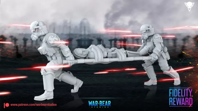 Stretcher medics - War Bear Studios | Legion compatible - 3D printed