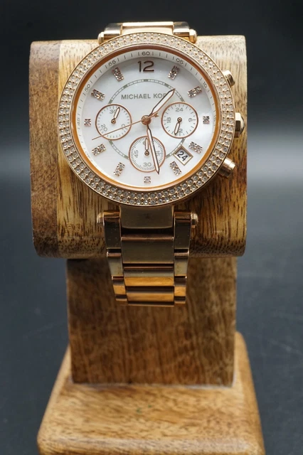Michael Kors Parker Chronograph Mother of Pearl Dial Ladies Watch MK5491 New Bat
