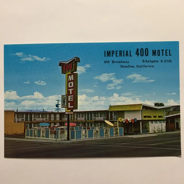 Needles California Imperial 400 Motel 644 Broadway Vintage Postcard Circa 1960S