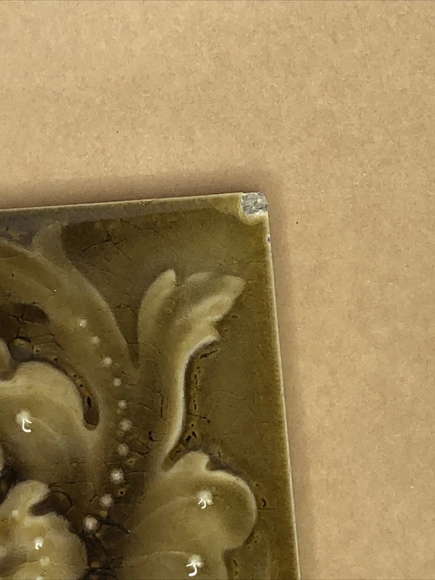 Vintage Kensington Art Deco Floral Ceramic Glazed Tile Rare 6 x 6 Newport KY 3