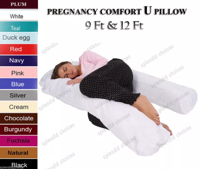 9Ft/12Ft U Pillow Body/Bolster Support Maternity Pregnancy Support Pillow/Case