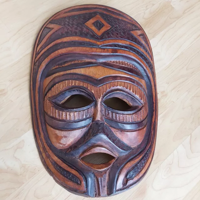 African Face Mask Tribal Art Wooden Carved African Makonde Initiation  Mask