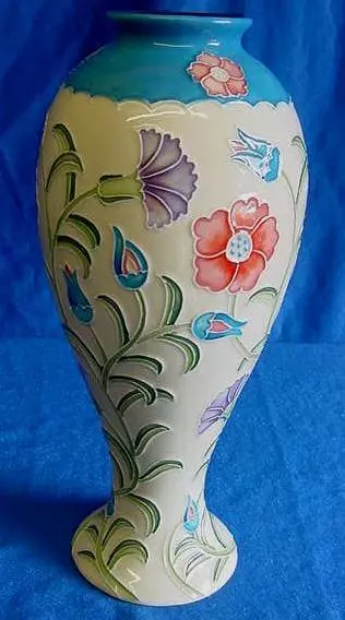 Old Tupton Ware Secret Garden Tubelined Porcelain Art Nouveau 11" Hour Vase 8002 3