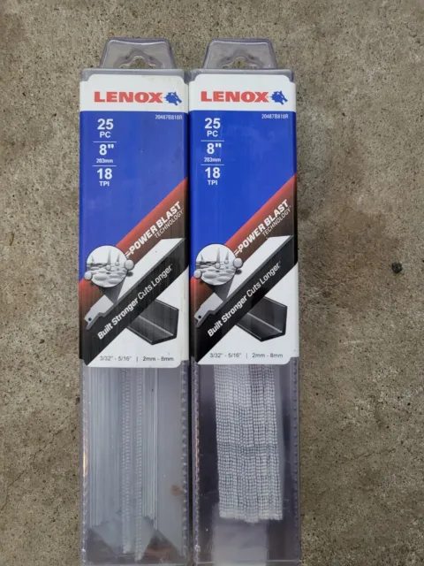 Lenox Reciprocating Saw Blade 18 TPI 8" #20487B818R.   25pc per pack