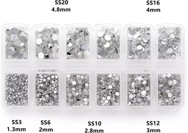 1800 Piezas Piedras Para Uñas De Cristales Piedras Preciosas Diamantes Imitación 3