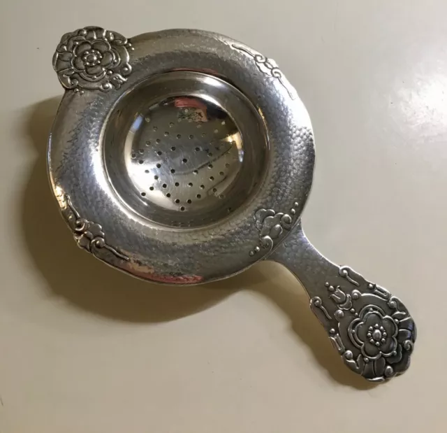 Vintage 1930'S Solid 830 Silver Tea Strainer Norway By Magnus Aase Jensen Style