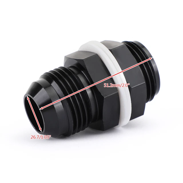 12 AN AN12 Flare Fuel Cell Bulkhead Fitting With Washer Black F8 12.97