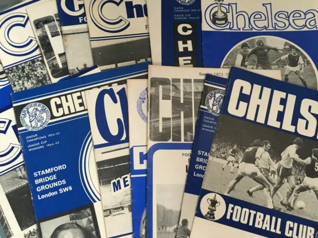 Chelsea HOME programmes 1950s 1960s 1970s League & Cup