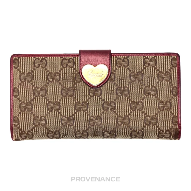 Gucci Long Wallet - GG Canvas Metallic Red