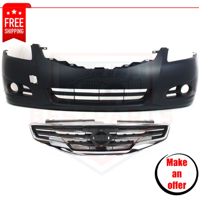 FRONT BUMPER COVER with Grille Kit primed for 20102012 Nissan Altima