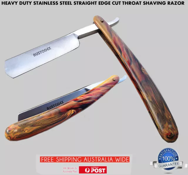 Stainless Steel Straight Edge Cut Throat Barber Salon Shaving Razor Blade Razors