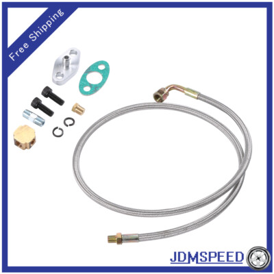 Turbo Oil Feed Line Kit Oil Return Line For T4 T3 T60 T61 1/8 PNT 90 Degree 41"