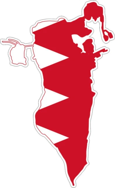 Aufkleber Bahrain Flagge | Oval, 12x8 Cm, Wasser- & Sonnenbeständig | Nationalitätenkennzeichen Sticker Für Auto & Mehr