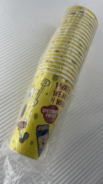 Spongebob SquarePants Movie Burger King Wax Paper Cups 2004
