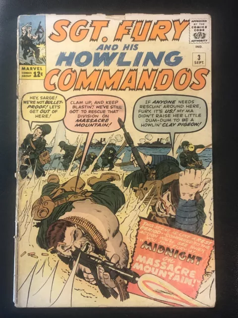 Sgt. Fury and His Howling Commandos #3 Marvel Comic Book 1963