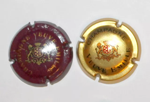 Lot Serie De 2  Plaques De Muselet / Capsules A Champagne - Veuve Emille