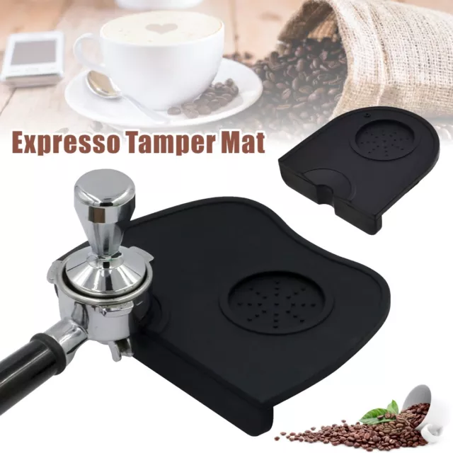 Coffee Espresso Flat Tamping Tamper Mat, Black - Food Grade Silicone Rubber