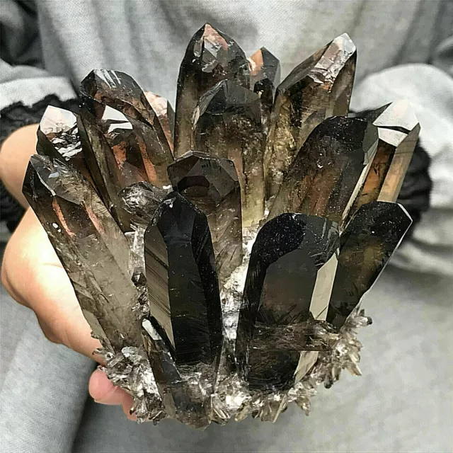 Natural Smoky Black Quartz Cluster Crystal Specimen Healing random delivery