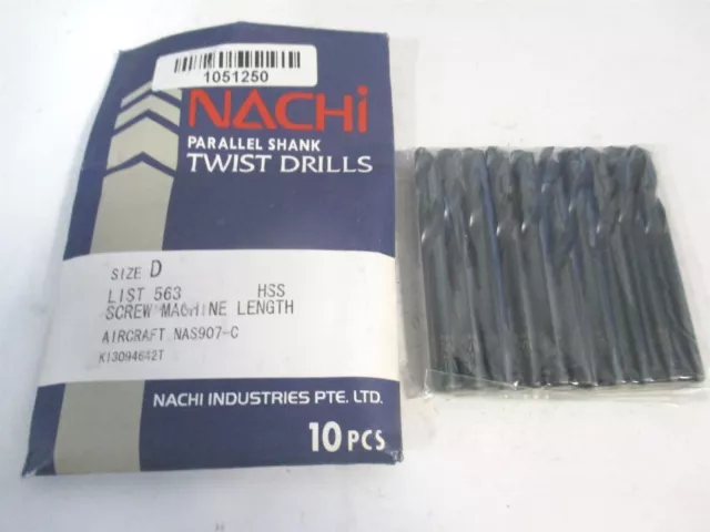 Nachi (1051250) 2-3/4" OAL HSS Screw Machine Length Stub Drill Bit - Pack of 10