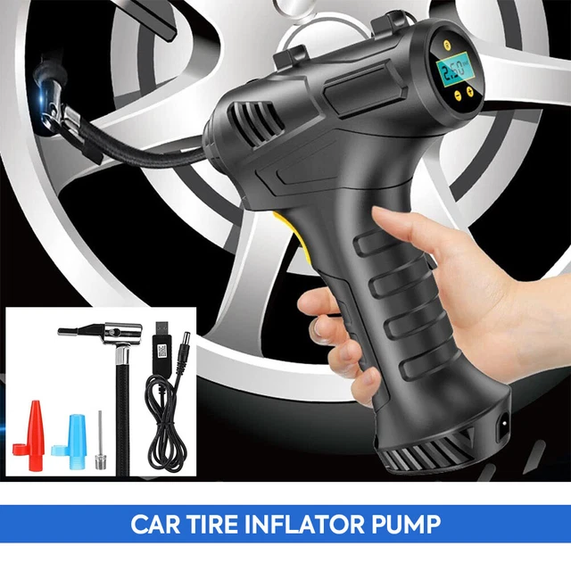 Cordless 12V LCD Car Tyre Inflator Pump Portable Tire Air Compressor Pump LED