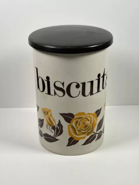 Crown Devon Staffordshire Ceramic Biscuit Storage Jar 20cm Retro Floral Design 2