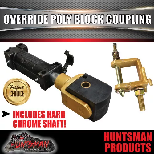 Off Road Override Poly Block Trailer Coupling Hitch. 2000kg Caravan Camper