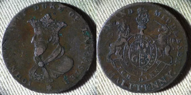 Token : Conder 1792 Half Penny John of Gaunt - Lancaster/ Middlesex IRTM1908