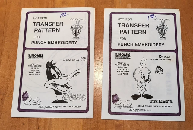 Patrón de transferencia Punch Hot Iron Looney Tunes Tweety Bird & Daffy SELLADO