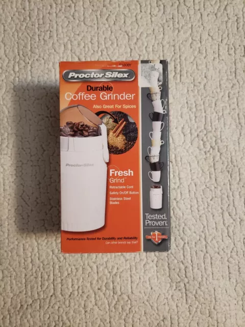 PROCTOR SILEX E160BY Fresh Grind Coffee Grinder, White NEW Open Box (BB6)  $13.20 - PicClick