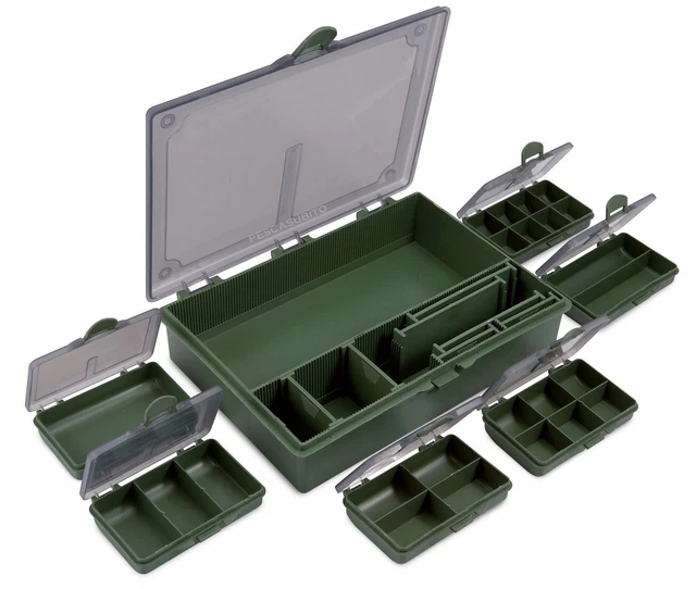 Fishing Ferrari Multibox – Scatola Porta Minuteria Per Pesca, Extra Strong, Con 2 Porta Finali E 6 Scatoline, 34,5x18x4,5 Cm
