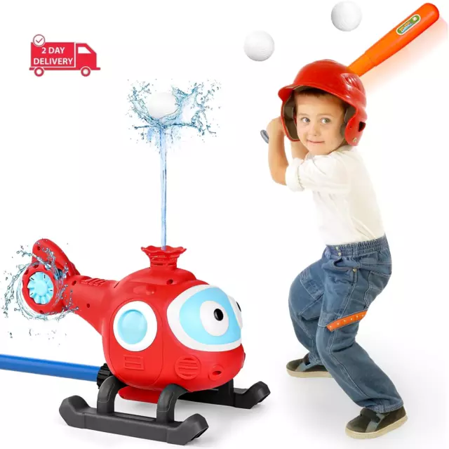 2-In-1 Water Sprinkler Helicopter Toy, T Ball Set for Kids Ages 3 4 5 6 7 8, Sum