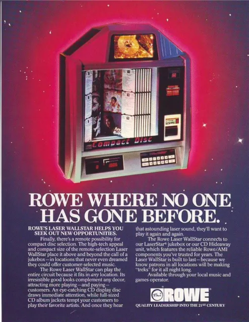 LASERSTAR WALLSTAR By ROWE 90s ORIGINAL JUKEBOX PHONOGRAPH SALES FLYER BROCHURE