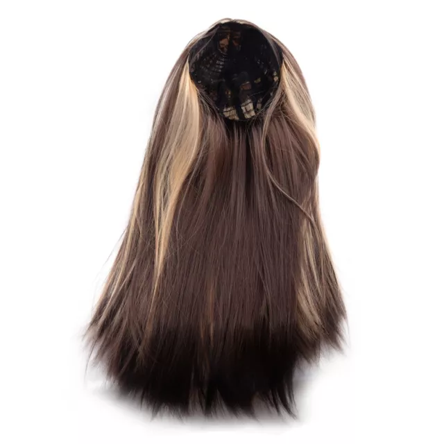 Fashion Ombre Brown Straight Long Hair Wigs Brazilian Full Lace Beauty Make Up 3