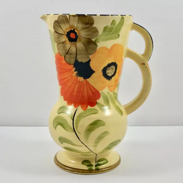 Crown Devon Fieldings Art Deco Floral Twin Handled Jug