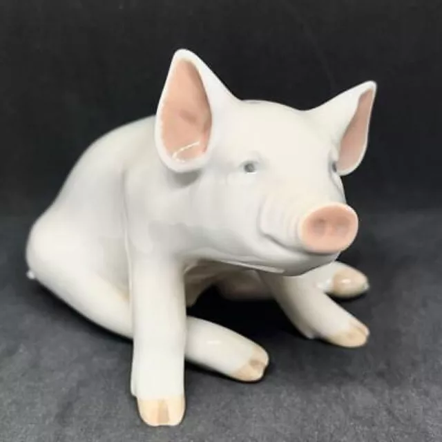 Royal Copenhagen Happy Pig 2015 Year Figurine Ceramics Porcelain Art H8cm W13cm