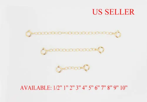 14k Solid White Gold Extender For Necklace or Bracelet,Extension
