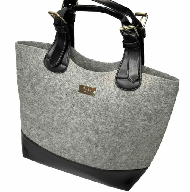 HUGO BOSS TOTE handbag Bag Purse Perfumes Gray Women Large $29.99 ...