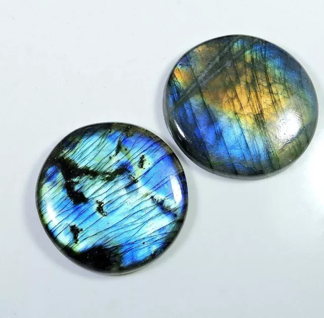 37X37-35X35 MM cabochon rond naturel multi-labradorite pierre précieuse...