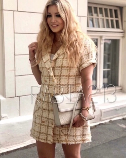 zara cream blazer dress Tiktok White Blazer Dress Zara Tik Tok Double Breasted Blazer Dress Zara  Cream Blazer Zara Ecru
