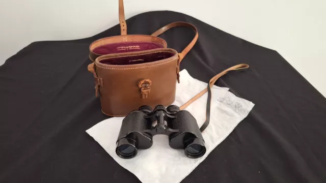 Vintage Dollond London Standard 8 X 30 Binoculars In Original Brown Leather Case