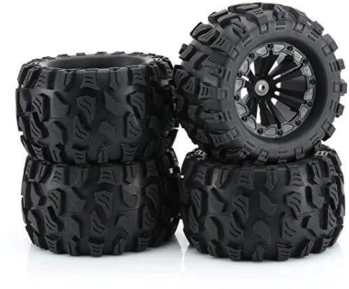 4PCS 12mm Hex RC Wheels and Tires 1/10 Scale for RC Truck Buggy 2.8“ PreGlued RC