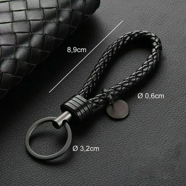 1Pc Car Keychain Rope Strap Weave Keyring Key Ring Chain Key Tool Auto Accessory