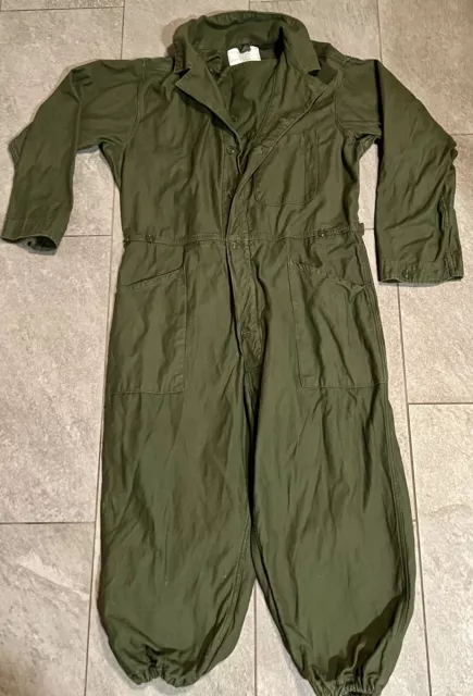 Mens Coveralls X-Large Cotton Sateen Type I Green Navy Vintage Dallas Uniform