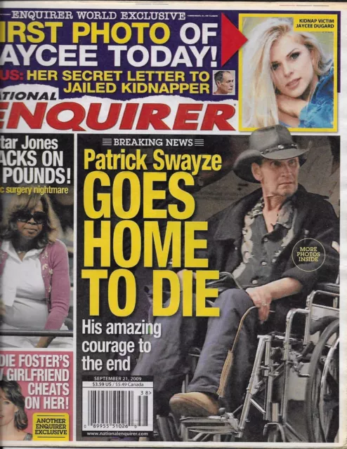 National Enquirer Magazine Patrick Swayze Star Jones Jodie Foster Natalie Wood .
